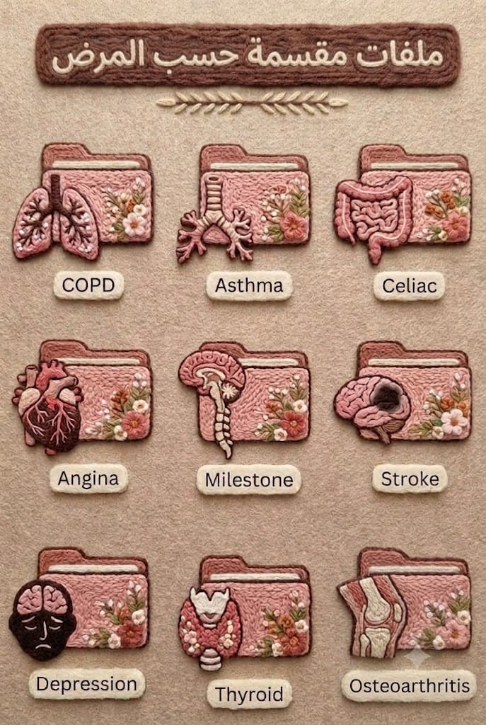 ملفات التجميعات مقسّمة حسب المرض