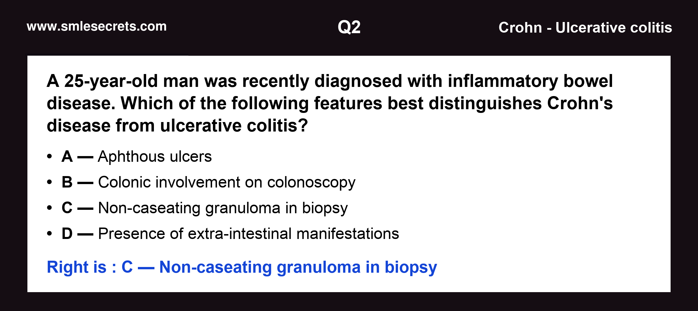 Q2 — Crohn - Ulcerative colitis