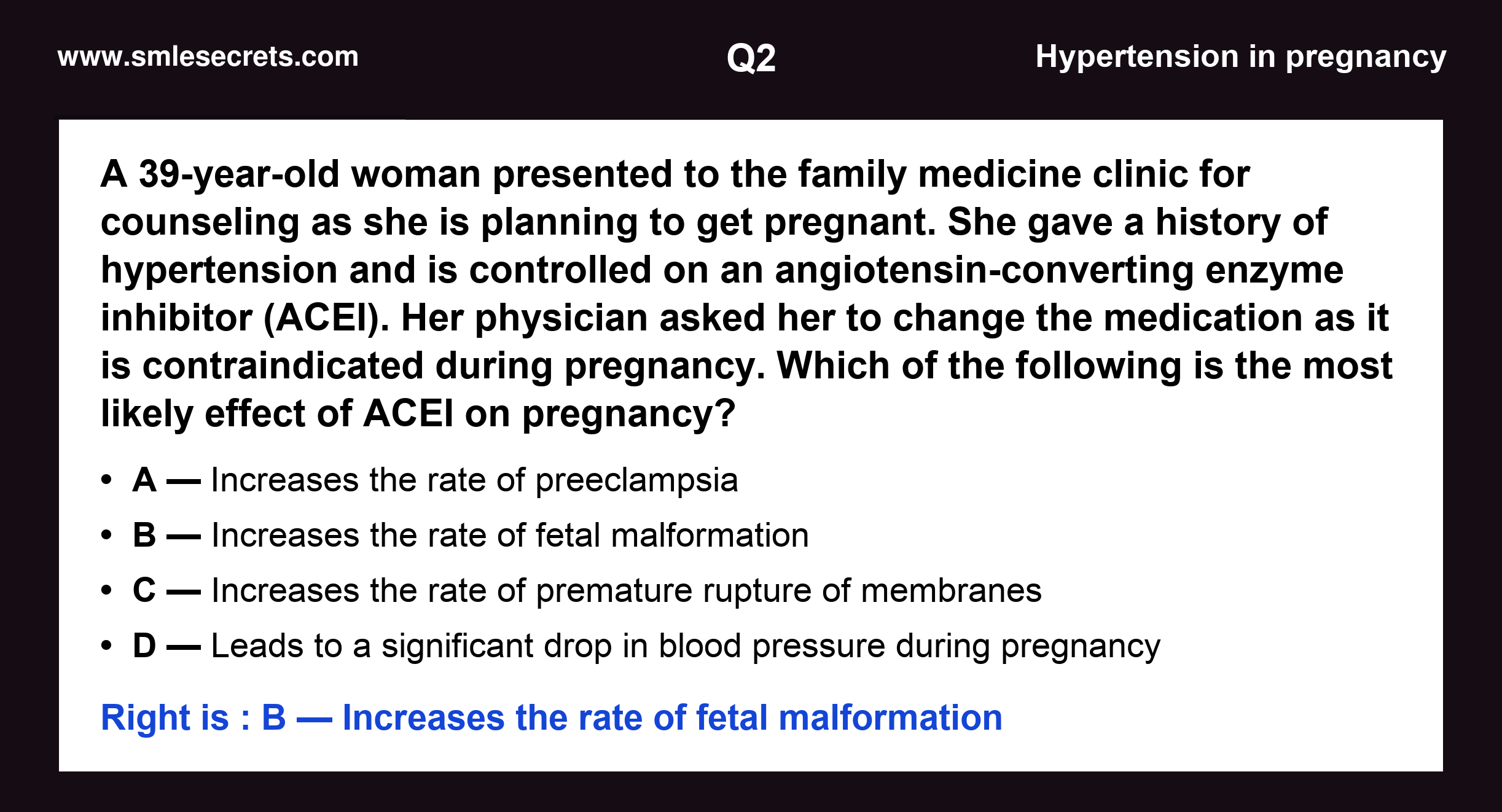 Q2 — Hypertension in pregnancy